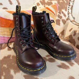 Dr. Martens Women's Burgundy 8-Eye Lace-Up Boots